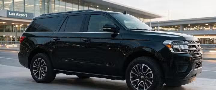 Spacious SUV parked curbside at Harry Reid International Airport.